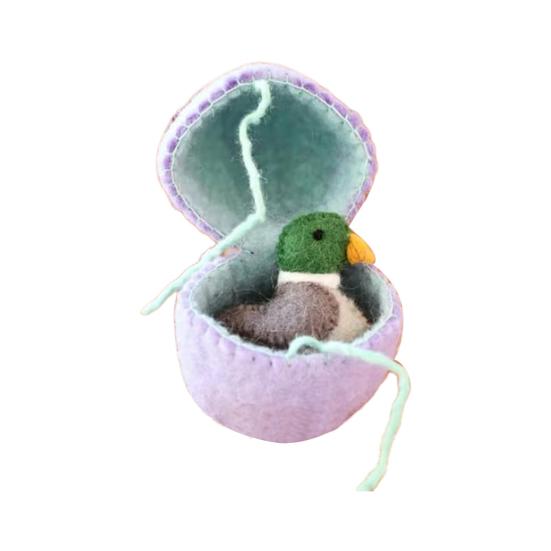 Surprise Easter Egg from Wool Felt Handmade Felted Easter Egg with Small Animals Hidden Inside Easter Basket Stuffer for Home Decor