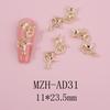 Metal Pentagram Nail Art Jewelry DIY Hollow Three-dimensional Nail Accessories Alloy Star Nail Art Diamond Jewelry 10pcs