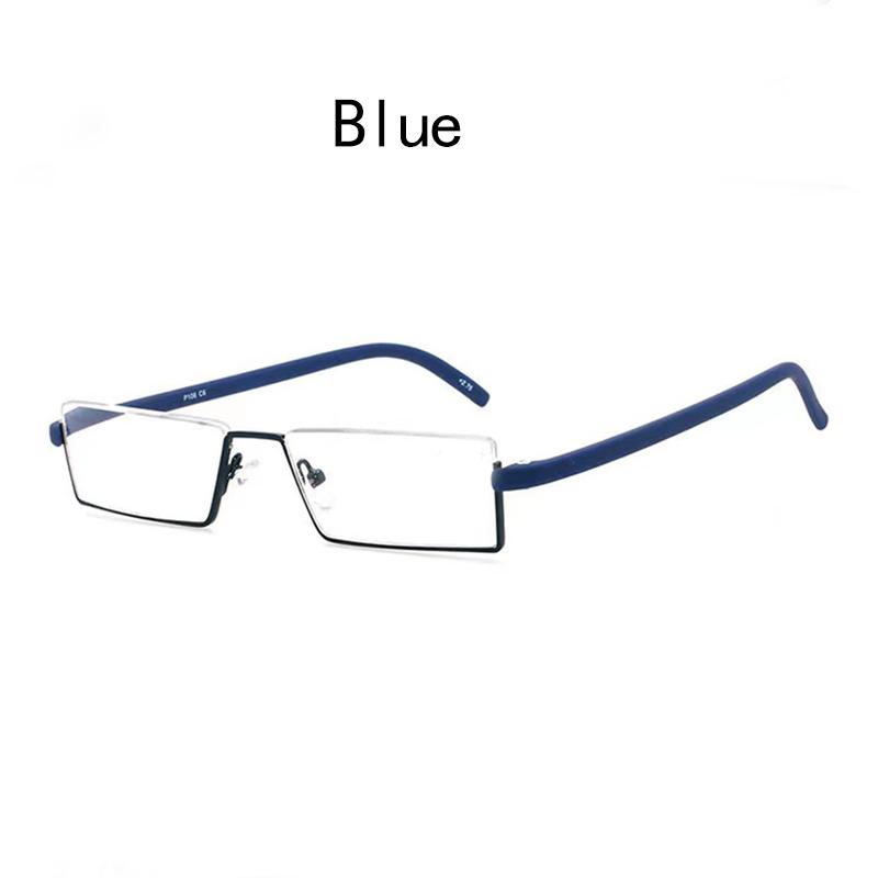 

Металлические очки для чтения с защитой от синего света, мужские очки с диоптриями в полуоправе, мужские очки с футляром +1,0 1,5 2,0 2,5 3,0 3,5 4,0 1.5 синий