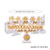 European and American summer vacation wind flower bracelet set Bohemian beach wind daisy pearl bracelet