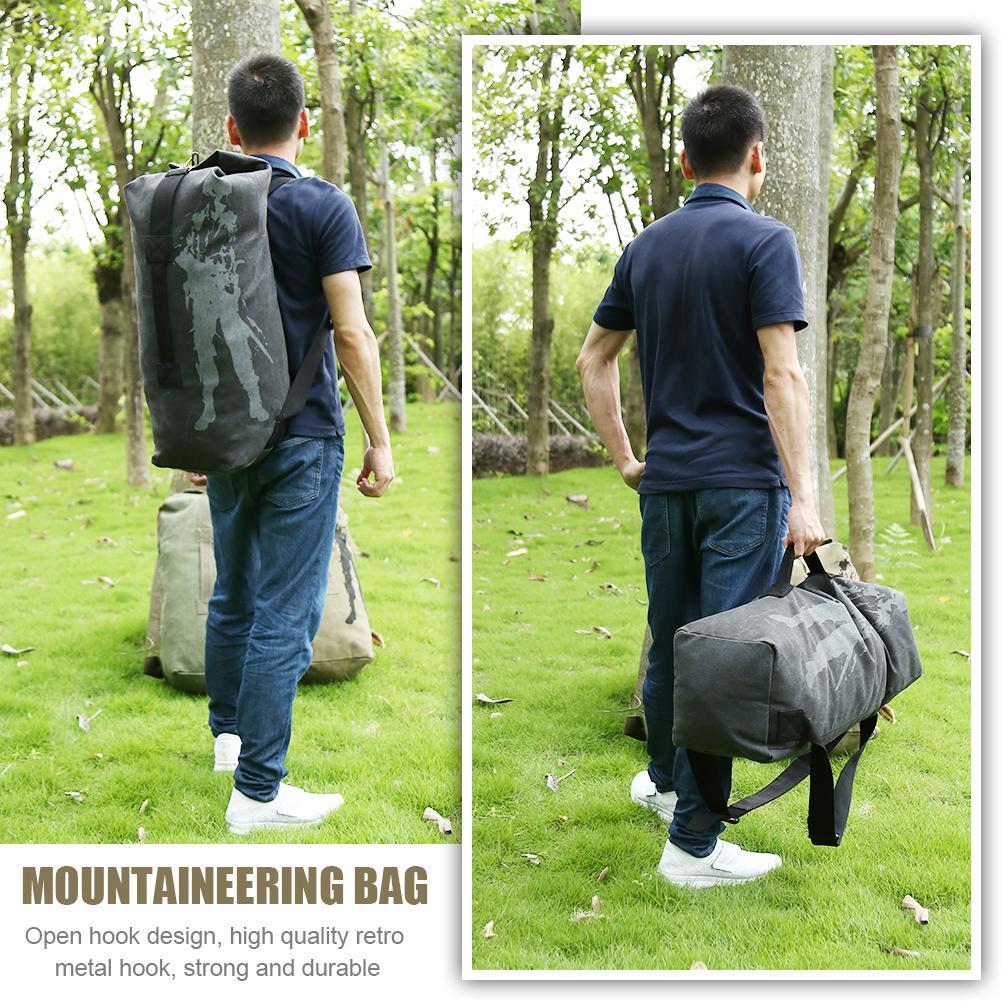 Zaino in tela, borsa sportiva per bicicletta, robusto, durevole, resistente all'usura, per campeggio, escursioni, arrampicata, verde militare cachi
