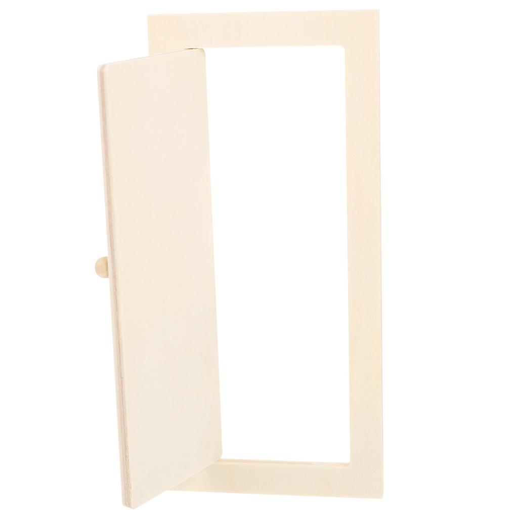Miniature Wooden Door 1 12 Scale Unpainted DIY Furniture Craft for Small House Scene Decoration Mini House Furniture