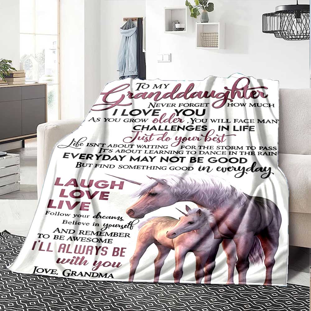 Granddaughter'S Special Birthday Cozy Blanket Comfortable ure for Sofa Couch Office Bed Picnics Four Seasons Multipurpose Modern Ideal Day Y34