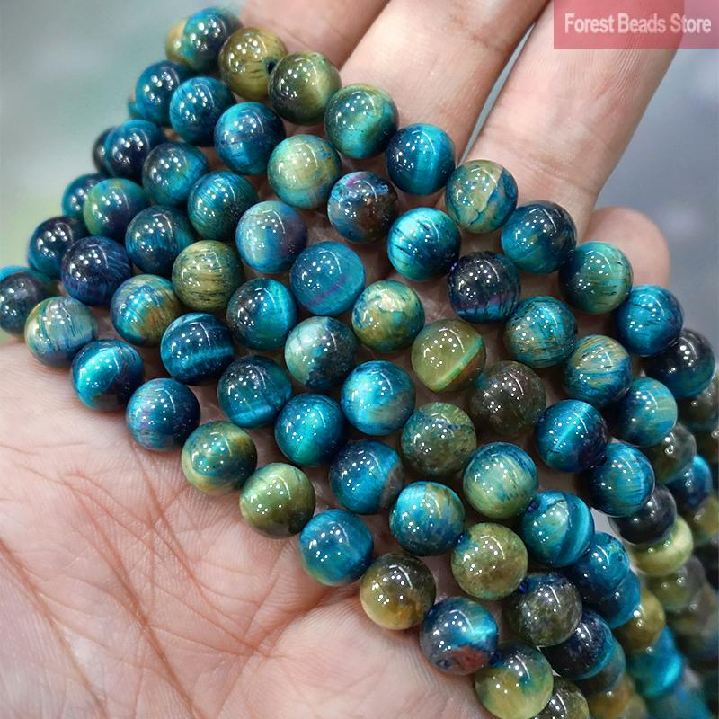 Natural stone Beads Blue Tiger Eye Round Loose Beads Diy Charm Bracelet Earrings for Jewelry Making 15" Strand 4/6/8/10/12/14mm