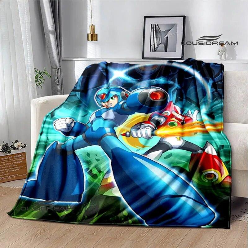 Rockman Game Cartoon Printed Blankets Warm Blanket Soft and Comfortable Home Travel Bed Blanket Picnic Blanket Birthday Gift