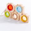 Kaleidoscope Toy with Hanging Rope Simulation Bee Eye Effect Kids Wooden