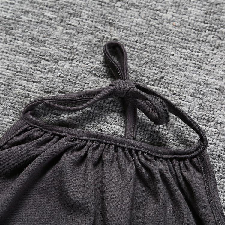 European & American Style Sleeveless Black Romper for Kids