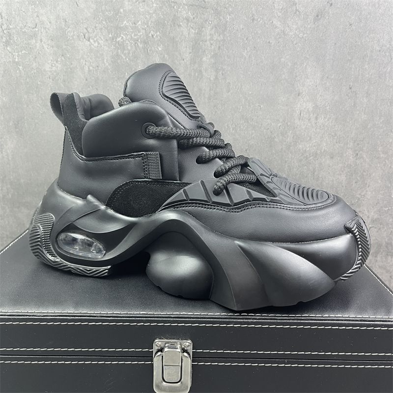 Spring New Fashion Air Cushion Height Increasing Men's Retro Niche Versatile Trendy Casual Sneakers Daddy Shoes