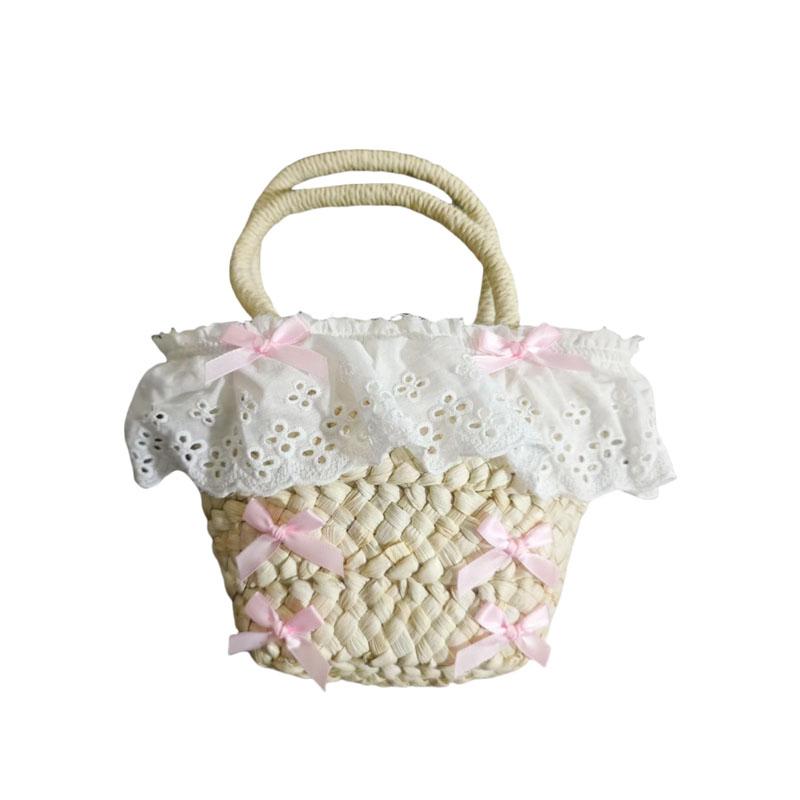 

Summer New Straw Woven Handbag Lace Bow 2025 Hot Selling Crossbody Bag Women s Vacation Dress Fashionable Shoulder Bag Bolsas