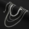 Creative Multi-Layer Bead Chain Brooch With Clear Crystal Beads Multi Chains Multi Functional Fashion Clothing Pin Jewelry