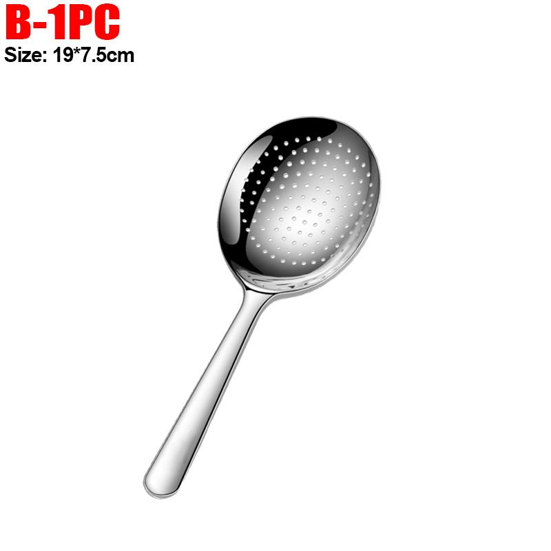 

10/1PC Stainless Steel Serving Spoons Fruit Food Scoop Round Dining Soup Rice Spoon Heat Insulated Handle Kitchen Cooking Spoons