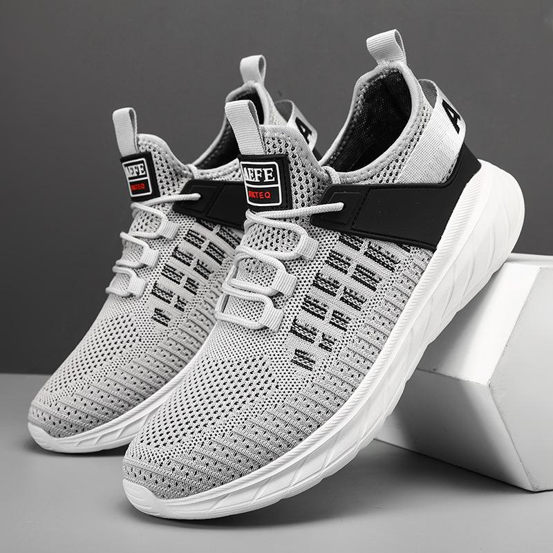 

Sneakers fashion men s shoes flying woven trendy shoes men s casual shoes British boys shoes dad shoes 40 серый