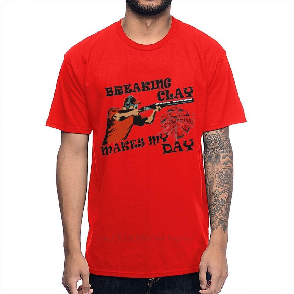 Man Leisure Clay  Trap Shooting For Skeet Shooting Fans T Shirt Round Neck Comfortable Cotton Anime Homme Tshirt