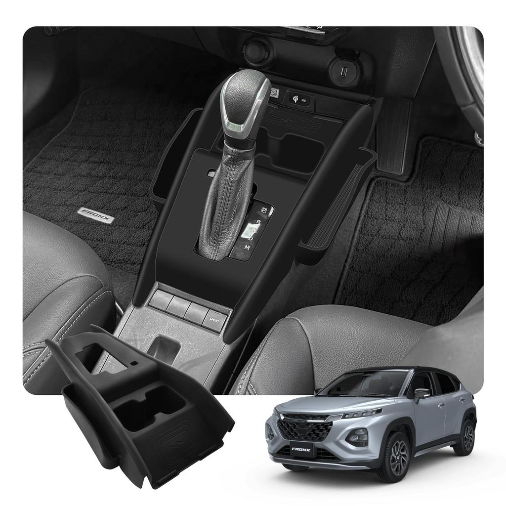 HUAHAO Suzuki Fronx Console Tray with Fronx Console Gap Car Storage Small Item Scratch and Stain Easy to Clean and Fronx Custom Parts Non-Slip Mat,