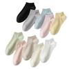 Women's Pure Cotton Short Socks - Lightweight, Breathable, Sweat-Absorbent, Solid Color (Spring/Summer)