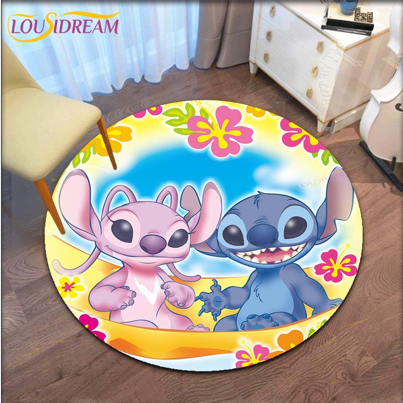 Cartoon Stitch Round Carpet for Living Room Carpet Floor Rug Bath Mat Bedroom Carpet for Children's Room Doormat