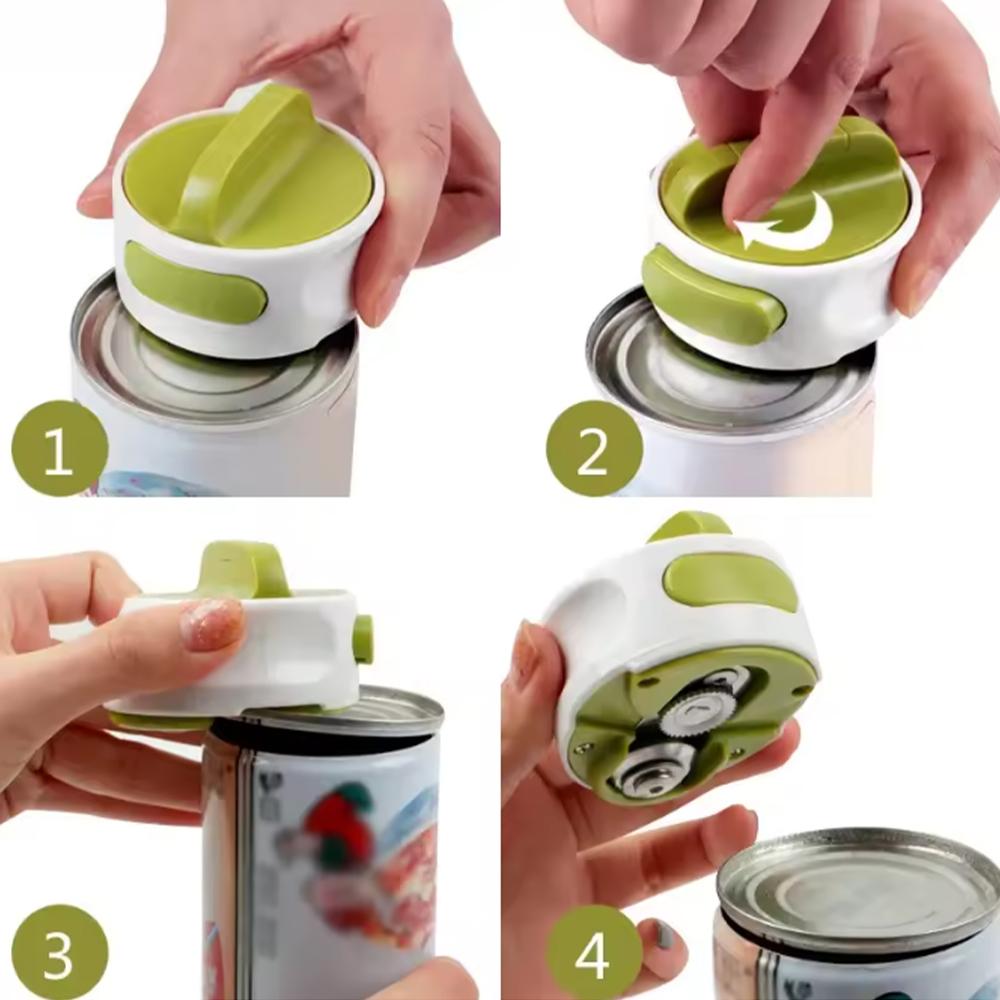 Can Opener Opener Rotating Tin Can Opener Stainless Steel Simple Kitchen Manual Easy Twist Release Labor-saving Bottle Opener