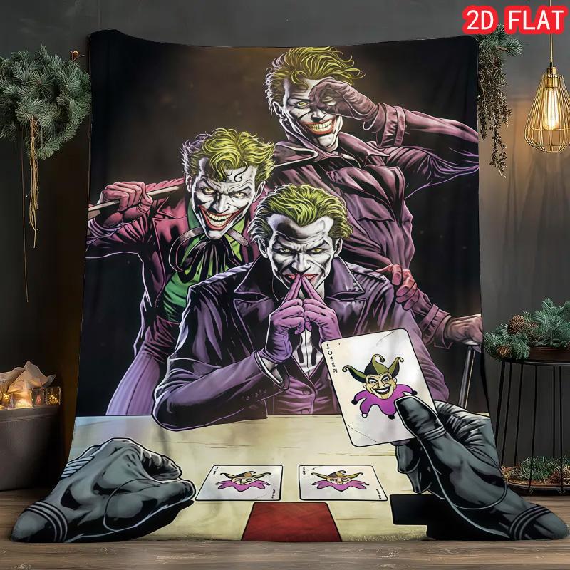 Joker Classic Look Fleece Blanket Lightweight Soft Durable Blanket for Bedroom Sofa Living Room Movie Theme Decor
