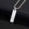 Vnox Mens Silver Color Bar Necklaces, Geometric Stainless Steel Pendant with Box Chain, Minimalst Metal Jewelry Gift for Him