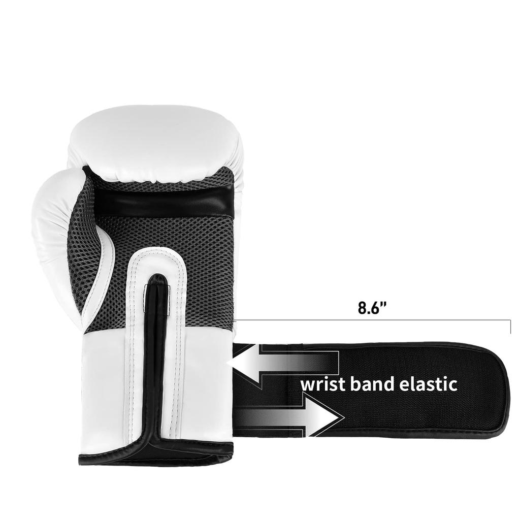 MaxxMMA Boxing Gloves Punching Gloves Breathable Kickboxing Mixed Martial Arts Punching Gloves Sandbag MMA Training Gloves (8oz, White)