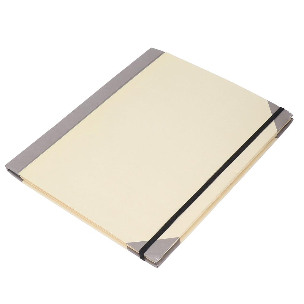 Document Organizer Folio Secure Storage Prevent Loss PU Leather Expanding File Folder Beige