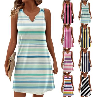 Women's Fashion Plaid Print V-Neck Camisole Dress