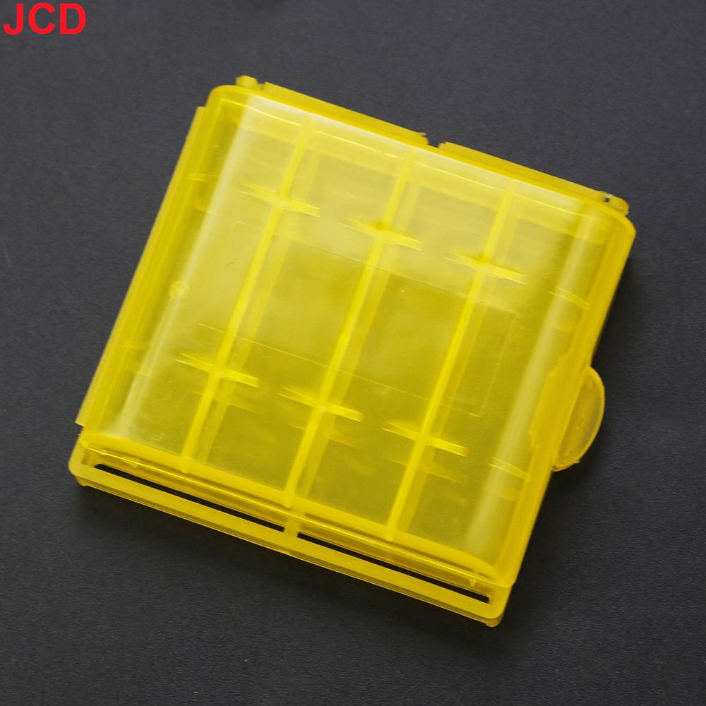 JCD 5pc Colorful Plastic Battery Holder Case 4 AA AAA Hard Plastic Storage Box Cover for 14500 10440 Battery Organizer Container