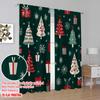 2pcs,2D Plane Printing Creative Curtains Christmas Trees Snowflakes Gifts_d (3) Polyester Woven (without Rod) Room Decor Ldeal