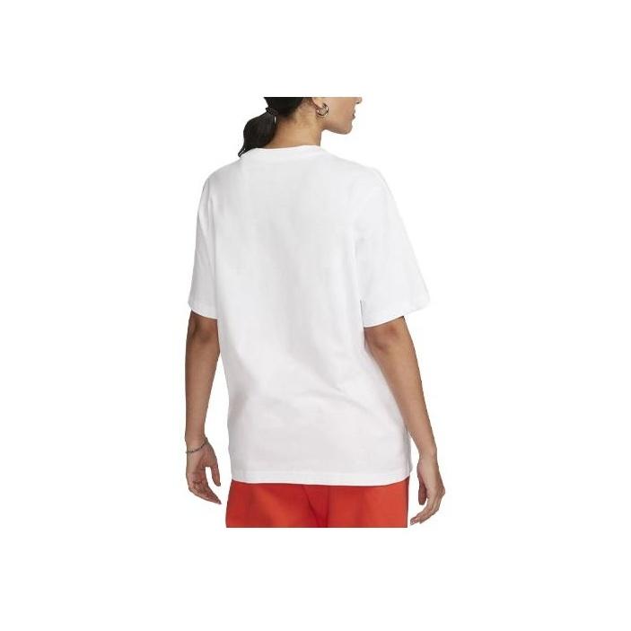 Nike Sportswear Solid Logo Loose Fit Short Sleeve T-Shirt Women Tops White FD4149-100