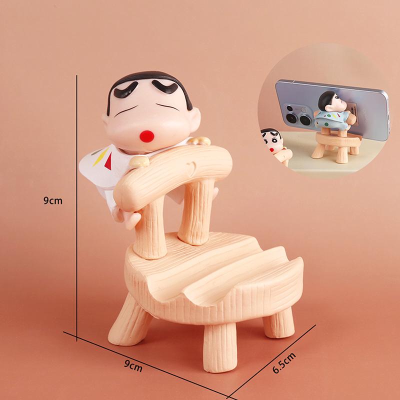 Cartoon Anime Crayon Shin-Chan Figure Phone Holder Lovely Phone Stand Phone Support Desktop Decoration Office Home Ornament