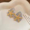 Oil Drip Copper Starfish Ear Studs Shell Shape Star Dangle Earrings Starfish Shell Earrings  Women