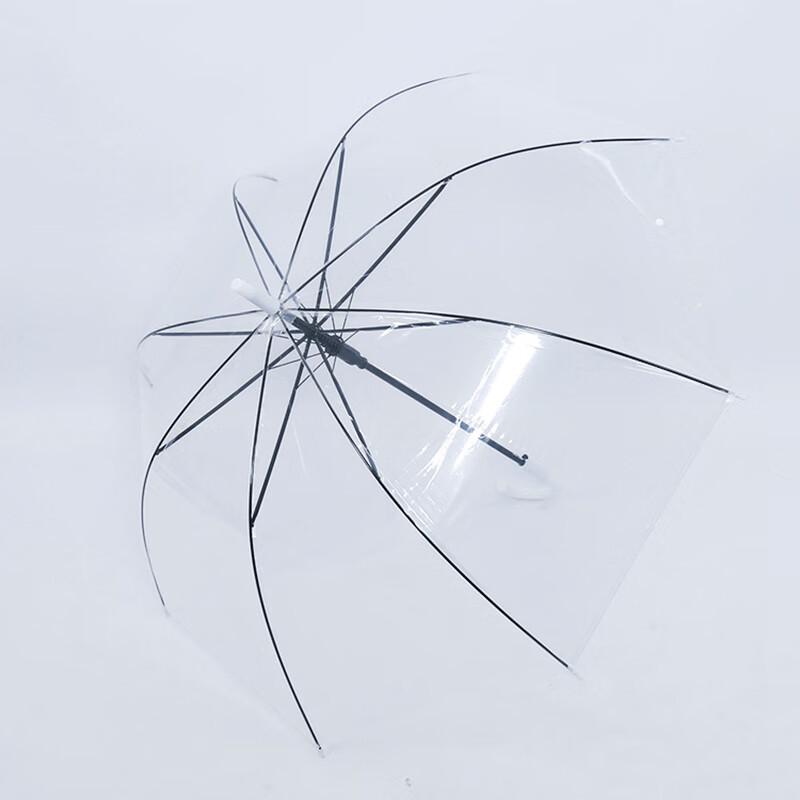TianAi Transparent 8-Rib Long-Handle Umbrella