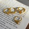 Light Luxury Yellow Colored Treasure Zir*****Pen Ring Elegant Exquisite Bow Crown Stacked Ring