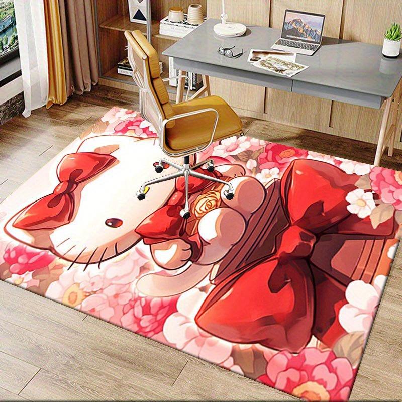 1pc Sanrio Hello Kitty Mermaid Printed Office Carpet Rectangle Rug Under The Table,Perfect Room Decor for Living Room, Bedroom, Kitchen, Non-slip Floo
