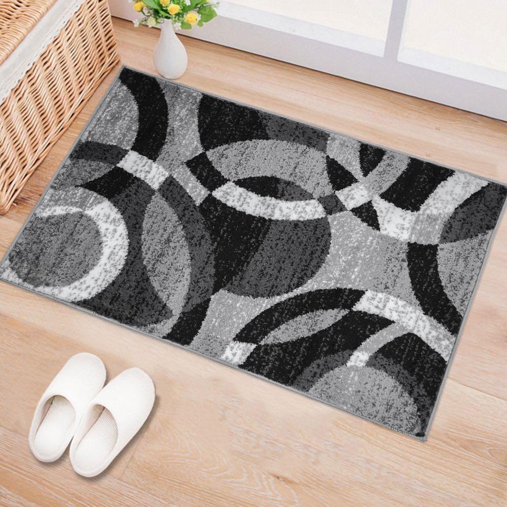

Modern Abstract Circles Rugs Entrance Welcome Door Mat Living Room Bedroom Non-slip Floor Mat Kitchen Balcony Hallway Carpets 40x60cm 16x24inch