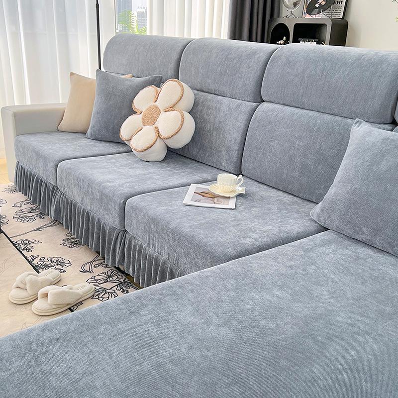 

2025 Чениловая юбка Чехол на диван, Нескользящий, Универсальный размер, Современный дизайн Headrest S (30-40W*60-80L*5-20T)