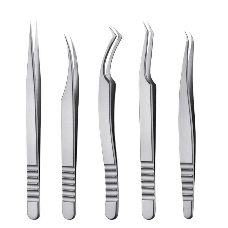 Precision Dual-Tip Stainless Steel Eyelash Tweezers & Beauty Scissors