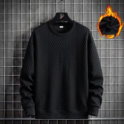 Spring and Autumn Men's Casual Large Size Round Neck Long Sleeve Sweatshirt