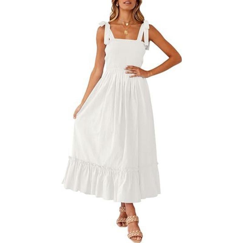 Women's Range Simple Solid Colour Halter Long Dresses