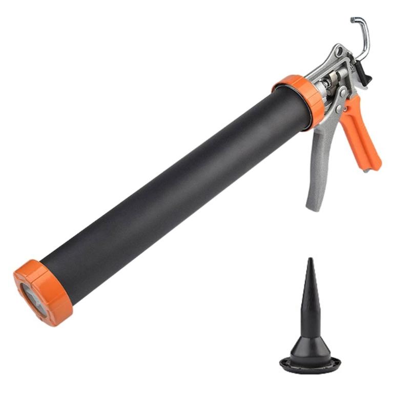 High Efficiency Caulk Guns Aluminum Tube Caulking Tool with Nozzle for Gluing Tasks Glass Adhesive, Various Applications M4YD