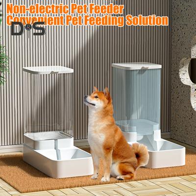 Automatic Cat Feeder 3.8L/133.7oz Pet Water Fountain 4.6-Pound Cat/Dog Feeder Large Capacity Pet Food Water Dispenser for Dogs Cats