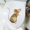 Mouse Looking Up Funny Toilet Stickers Cartoon Urination Toilet Lid WC Door Sticker Removable Self-Adhesive Decor