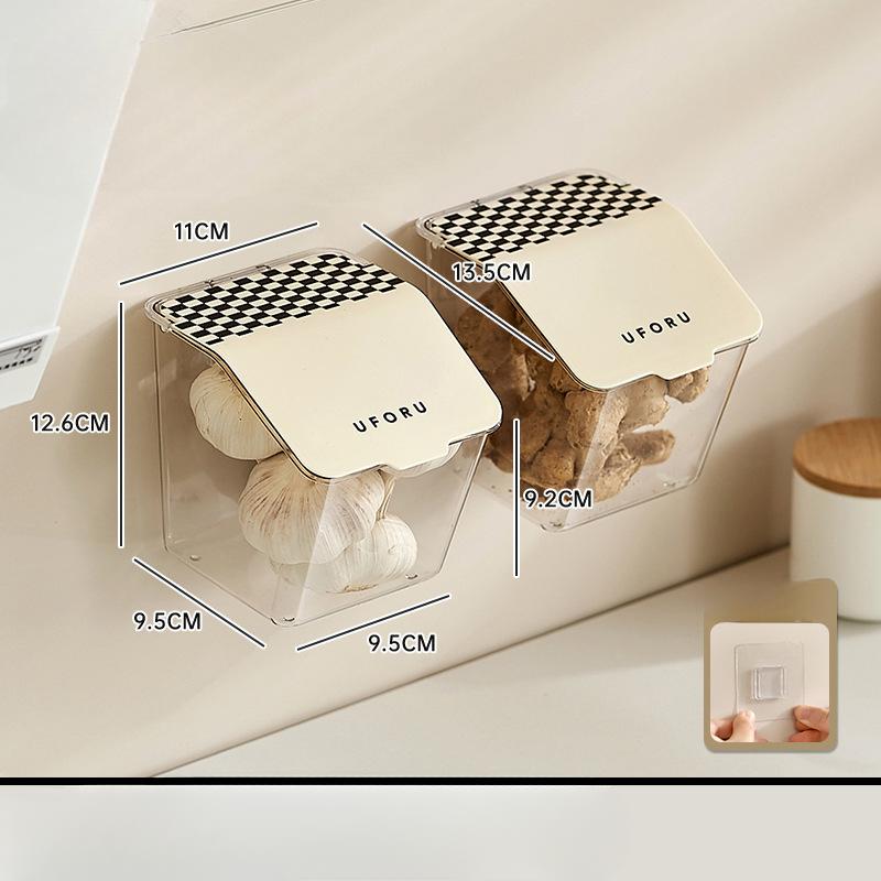 

2/3/4 шт. контейнер для свежести имбиря и чеснока, коробка для хранения кофе, настенный без отверстий, кухонный необходимый артефакт