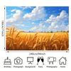 Goldenes Weizenfeld & Blauer Himmel Wandteppich Ästhetische Natur Wandbehang für Raumdekoration