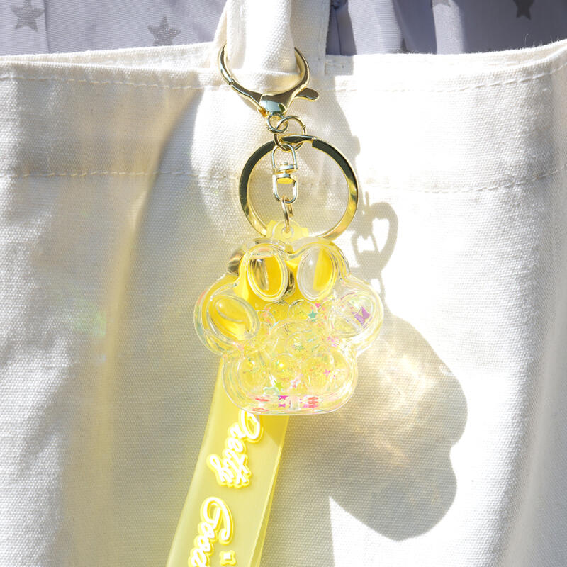 Cat Paw Glitter Keychain