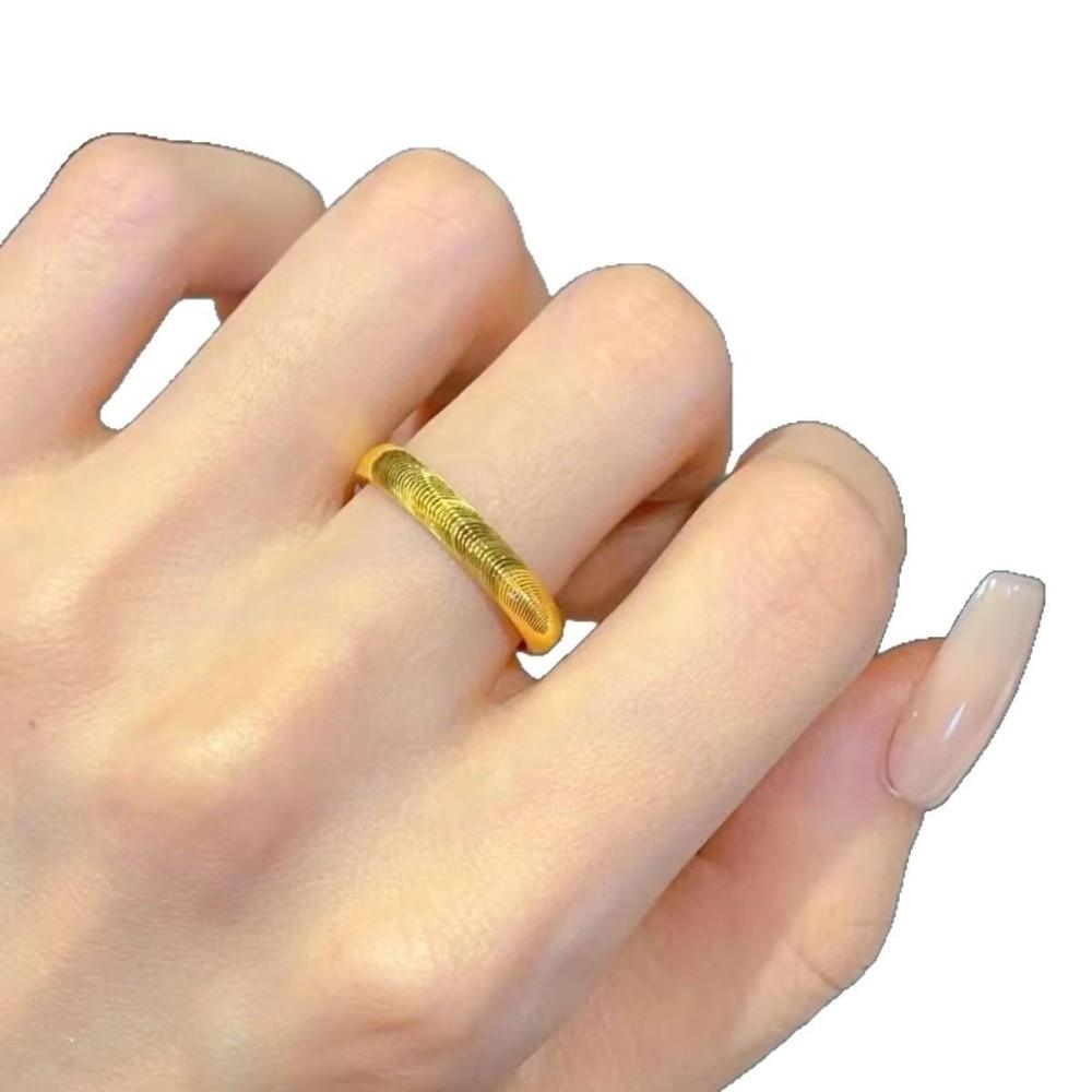 Light Luxury Couple Titanium Steel Ring Simple Valentine's Day Gift Cat Eye Plain Ring  Girls