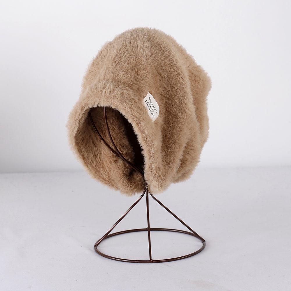 Pile Cap Skullies Beanie Japanese Hat Fake Fur Caps Candy Colored Wool Hat Knitted Hat Skiing Cap Big Hat Korean Hat Mohair Hat