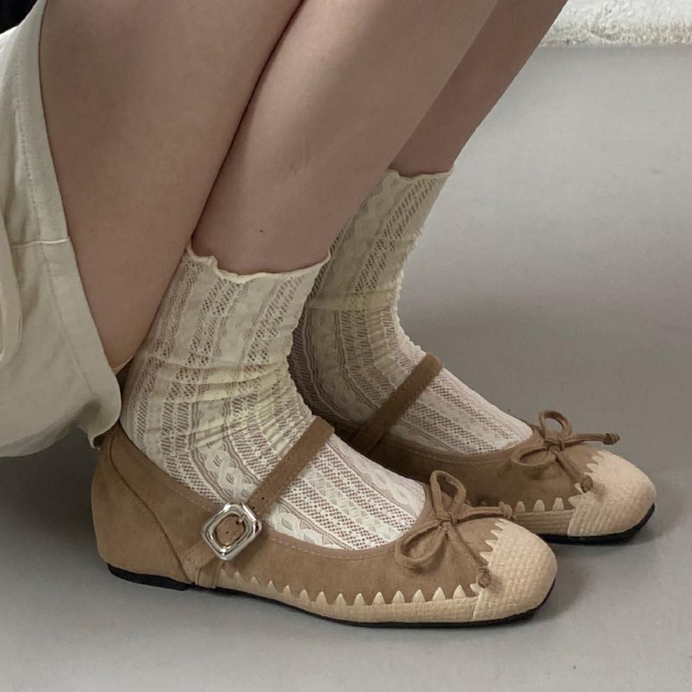 IPPEUM Women Mary Janes Shoes 2025 New Ballet Flats Round Toe Pumps