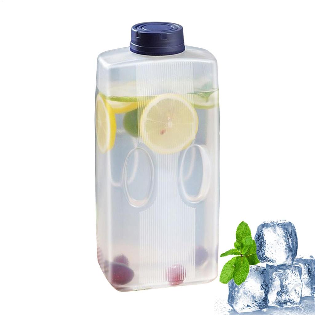 2L Juice Bottles with Lids Beverage Dispenser Cold Juice Bottle Leak-Proof Beverage Storage Kettle with Scale for Hot Days