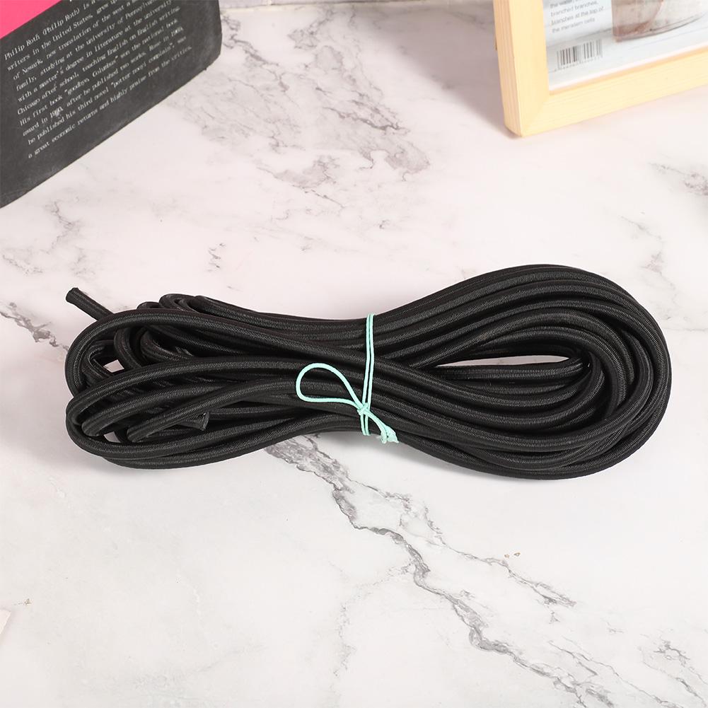 7mm 10m   32.8ft Clothes Round Elastic Rope Cord with Strong Elasticity for Clothing DIY Black